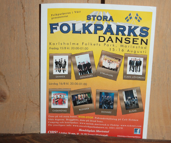 Gjorde så klart reklam för Stora Folkparksdansen i Mariestad